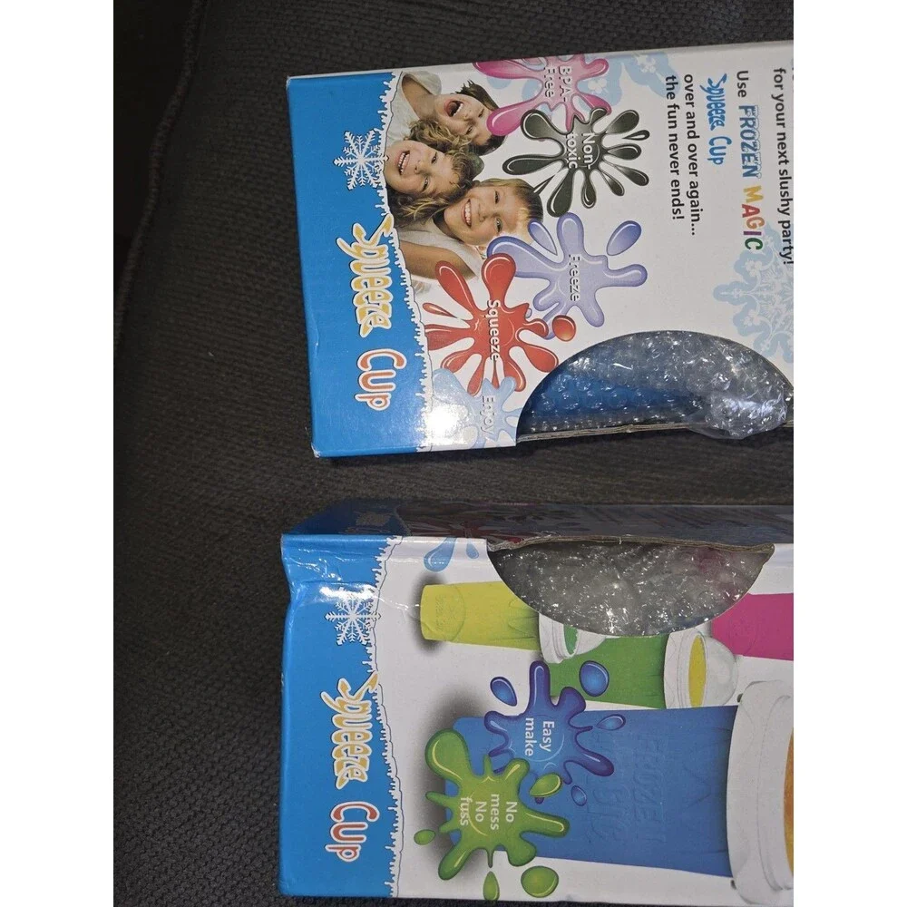 Frozen Magic Slushy Maker Squeeze Cup Blue 2 Pack DIY Smoothies Icy Drink Tumble